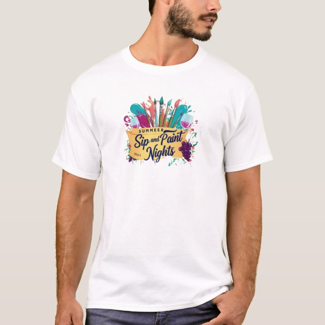 Camiseta Noites criativas, estreia e pintura (Frente)