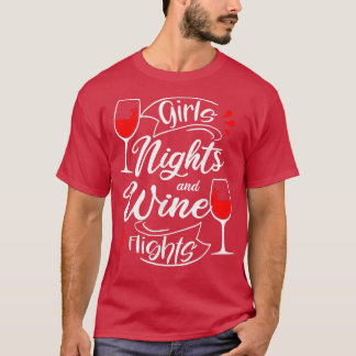 Camiseta Noites de Garotas Voos de Vinho Festa de Despedida