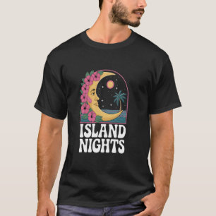 Camiseta Noites de Ilha Estética Vintage Retro Hibisco Trop