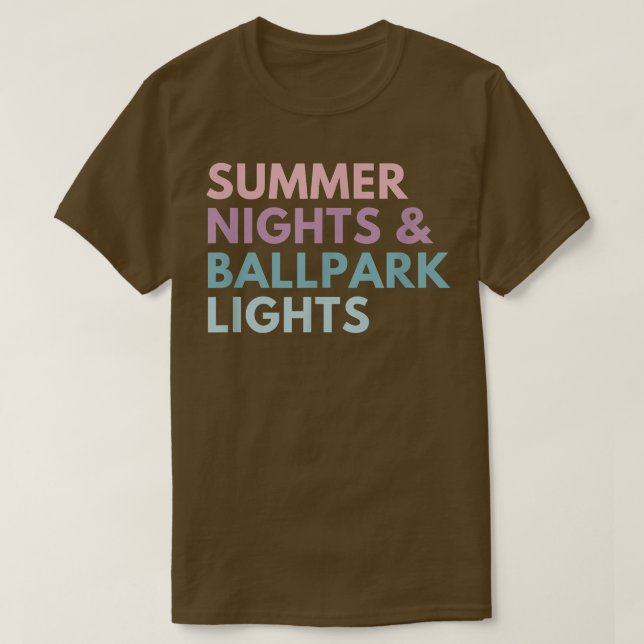 Camiseta Noites De Verão E Luzes De Ballpark (Frente do Design)