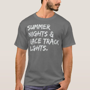 Camiseta Noites de Verão Luzes de pista de corrida