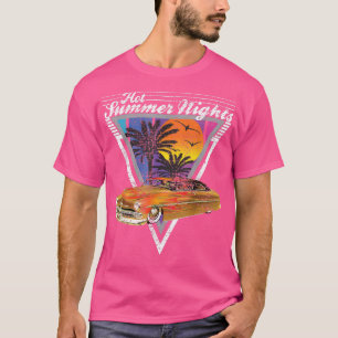 Camiseta Noites de Verão quente 80s Tropical Vintage Chumbo