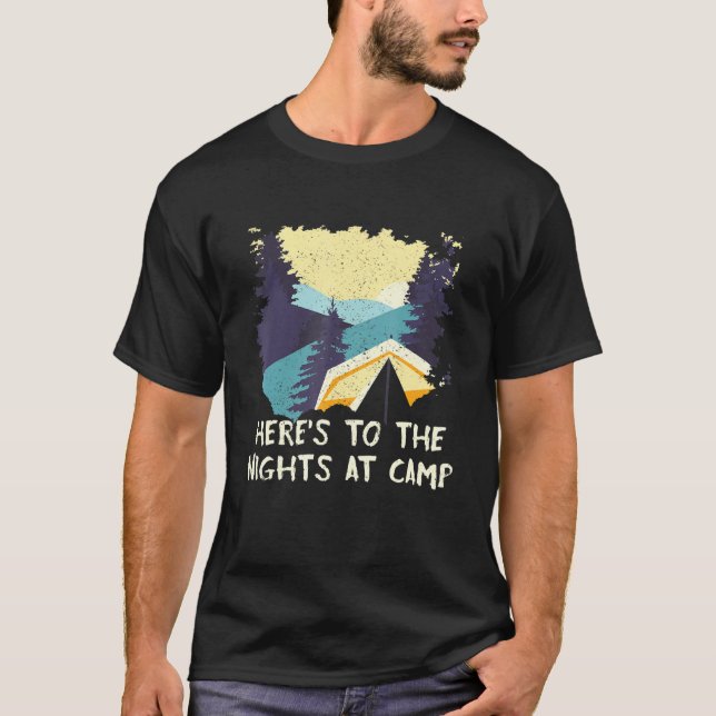 Camiseta Noites Em Camp Camping Forest Camper Vacation (Frente)