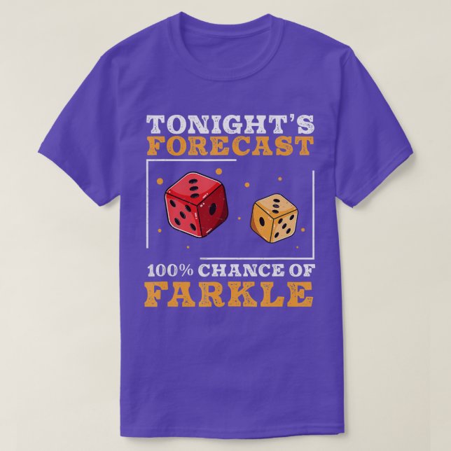 Camiseta Noites Engraçados Previsão De Farkle Dice Game Par (Frente do Design)