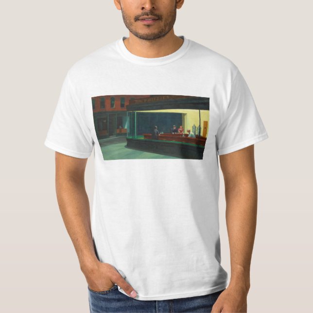 Camiseta Noitibós-americanos - Edward Hopper (Frente)