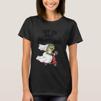 Camiseta Noiva a Ser Chuveiro de Noiva Sapo em Scooter Fora