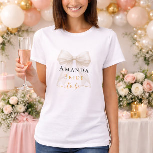 Camiseta Noiva a ser marfim arco pérolas elegante despedida
