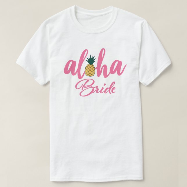 Camiseta Noiva Aloha Branco (Frente do Design)