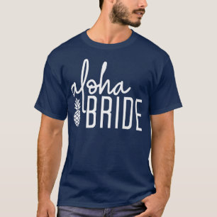 Camiseta Noiva Aloha Linda Festa de Noivado à Beira-Mar par