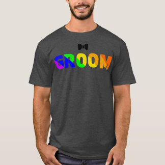 Camiseta noiva arco-íris do casamento lgbtq