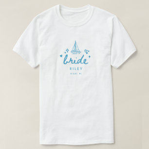 Camiseta Noiva Azul Moderna Nome Roteiro Lago Despedida de