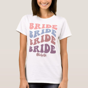 Camiseta Noiva - Bachelorette/Festa Hen. Nome editável