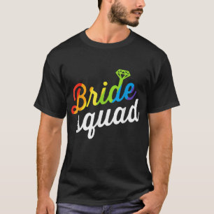 Camiseta Noiva Bandeira Arco-Íris LGBT Festa de Solteira Lé