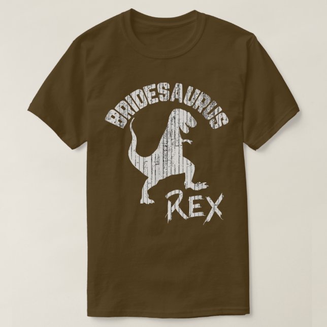 Camiseta Noiva Bridesaurus Re Dinossauro Casamento Engraçad (Frente do Design)