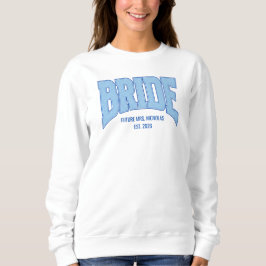 Camiseta NOIVA Brilho Falso Varsity Noivado Vestido de Noiv