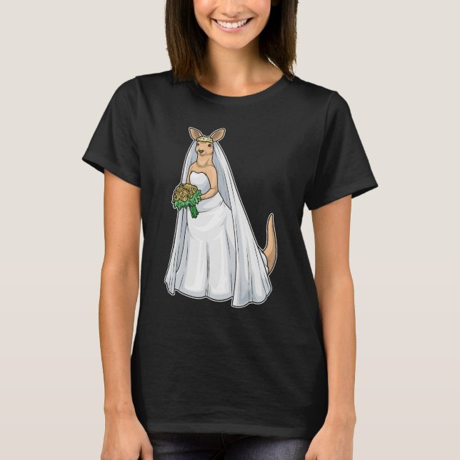 Camiseta Noiva Canguru Ramalhete de Flores Casamento (Frente)