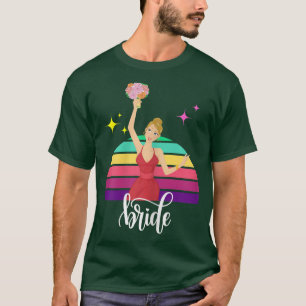Camiseta Noiva Casada Mulheres Casamento Recém-Casadas Mulh