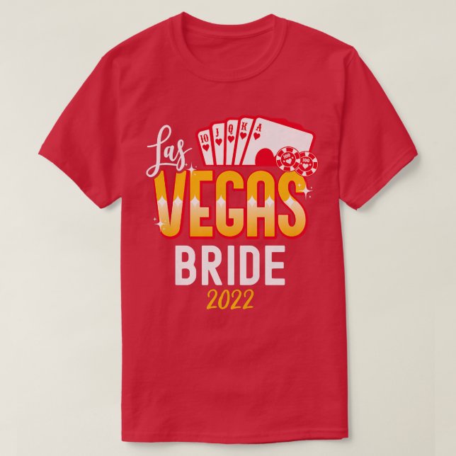Camiseta Noiva Casamento Las Vegas 2022 Noiva e Noivo Corre (Frente do Design)
