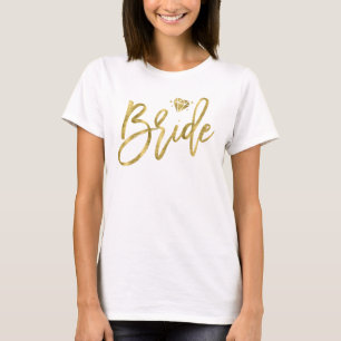Camiseta Noiva com Bachelorette Branca Brilhante