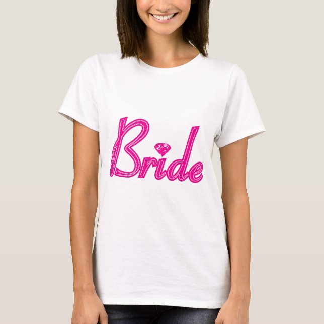 Camiseta Noiva com Bling - rosa (Frente)
