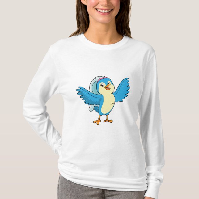 Camiseta Noiva como um Pássaro com Véu (Frente)