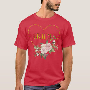 Camiseta Noiva Coração & Rosas Festa de Casamento 