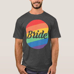 Camiseta Noiva Cores Arco-Íris Mulheres LGBT Premium 