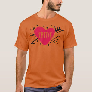 Camiseta Noiva Cute Seta Coração Festa de Casamento e Festa