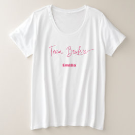 Camiseta Noiva da equipe moderna, Pink Heart Bridal