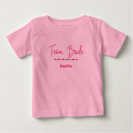 Camiseta Noiva da equipe moderna, Pink Heart Bridal