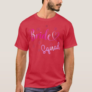 Camiseta Noiva da Festa da Solteira Esquadra Rosa Damas de