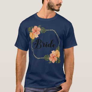 Camiseta Noiva da festa floral Coroa Equipe Noiva Casamento