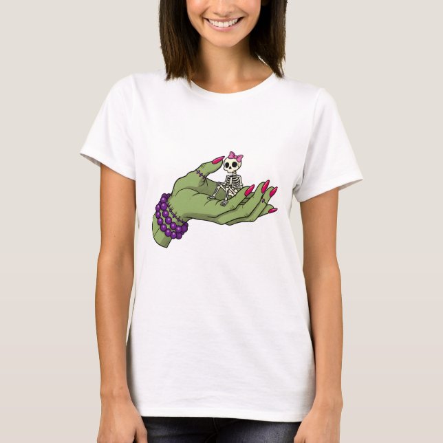 Camiseta Noiva da Mão Frankenstein com Arco Skeleton (Frente)