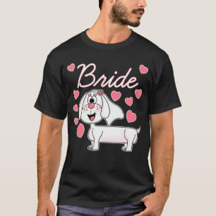 Camiseta Noiva Dachshund Cachorro de Casamento Chá de Noiv