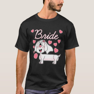 Camiseta Noiva Dachshund Cachorro de Casamento  Chuveiro de