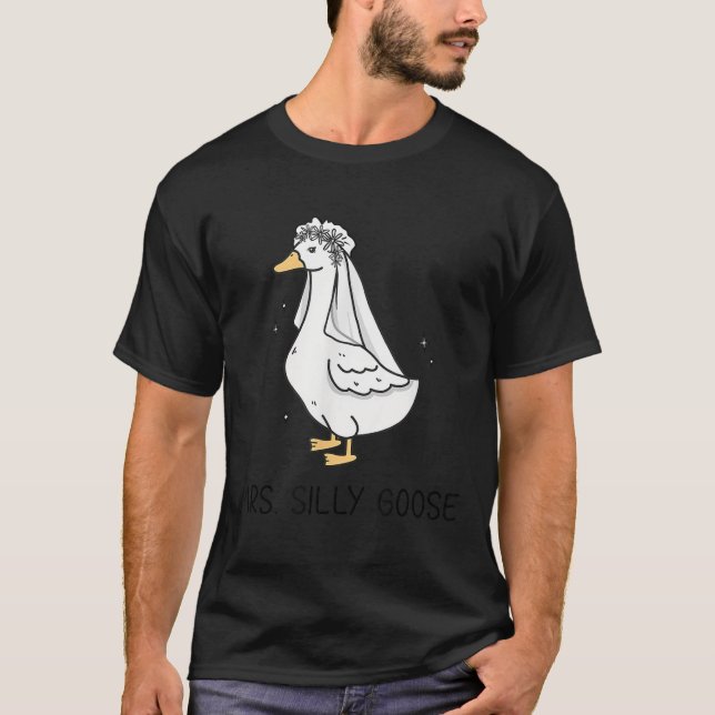 Camiseta Noiva De Bobo De Casamento Goose Gettin Loose (Frente)