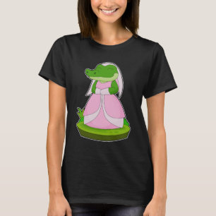 Camiseta Noiva de crocodilo véu casamento 