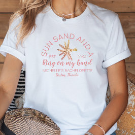 Camiseta Noiva de Despedida de Solteira na Praia com Desenh