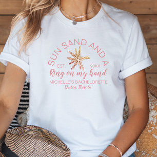 Camiseta Noiva de Despedida de Solteira na Praia com Desenh