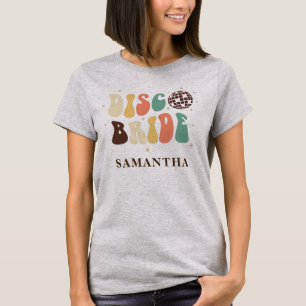 Camiseta Noiva de Disco Festa de Despedida de Solteira Retr