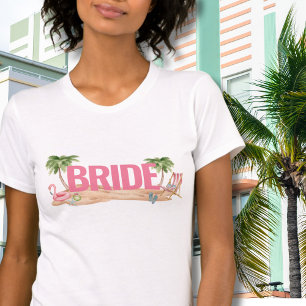 Camiseta Noiva de Festa de solteira de praia rosa