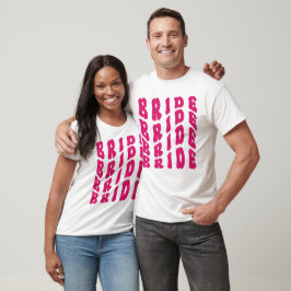 Camiseta Noiva de Festa de solteira retrorreflectora cor-de