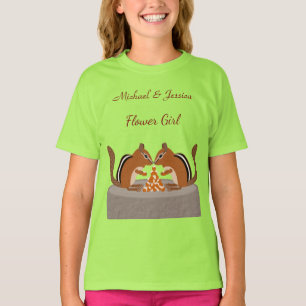 Camiseta Noiva de Flores de Casamento de Outono com Esquilo
