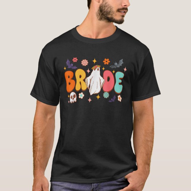 Camiseta Noiva de Halloween Assustadora para Ser Festa de D (Frente)