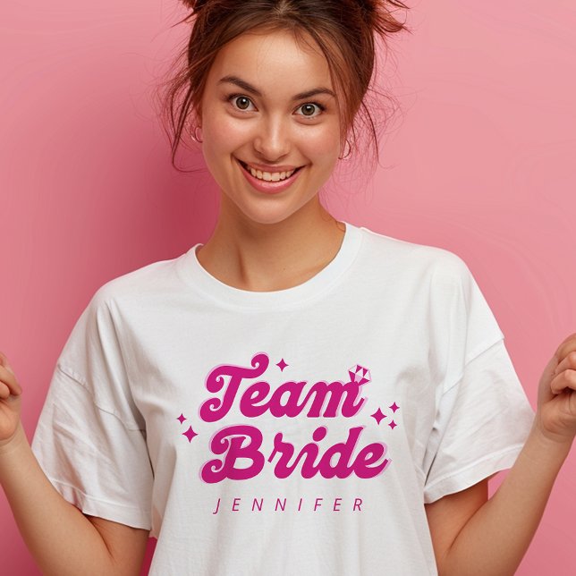 Camiseta Noiva de Noiva da Equipe Rosa de Bridesmaid (Criador carregado)
