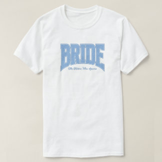Camiseta Noiva de Renda Azul Festa de Noivado Despedida de