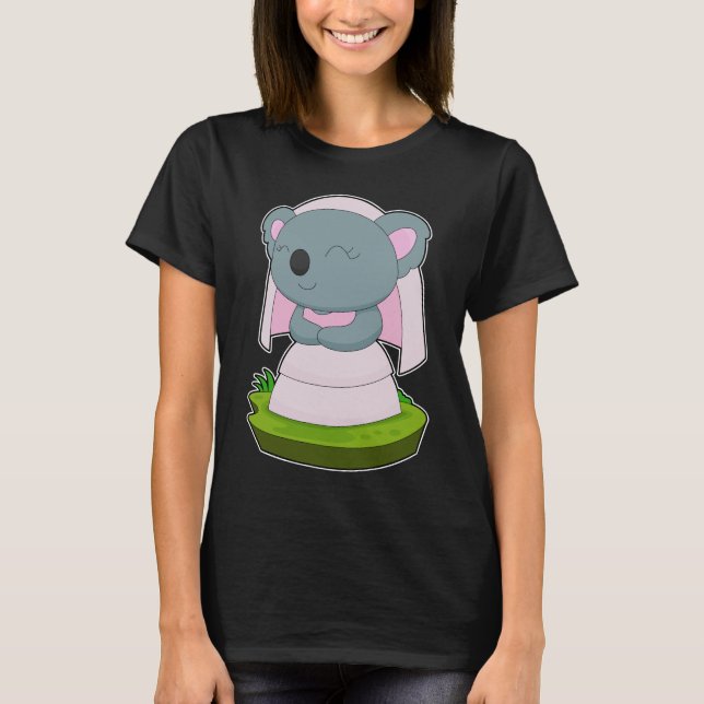 Camiseta Noiva de Véu de Koala Casamento (Frente)