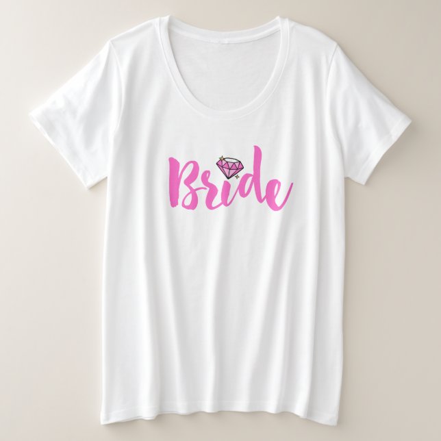 Camiseta Noiva Diamante Rosa (Frente do Design)