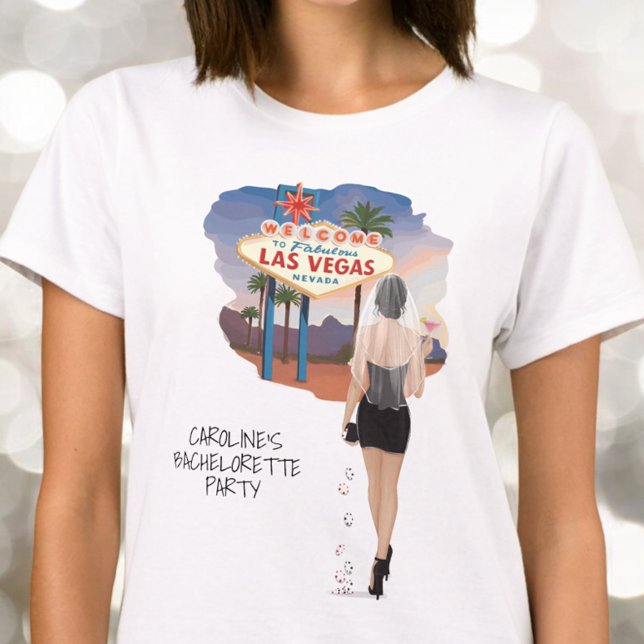 Camiseta Noiva do Cabelo Negro da Bachelorette de Las Vegas (Criador carregado)