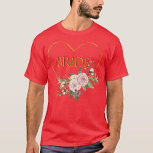 Camiseta Noiva do Coração e Rosa Festa de Noiva